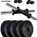 TUFFSTUFF FITNESS 60kg rubber plates with 2 pair dumbbell rod