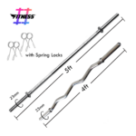 Hashtag Fitness Straight Rod(5ft, 23mm) & EZ CURL BAR(4ft, 23mm) with spring locks