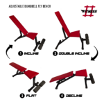 Hashtag Fitness Adjustable Dumbbell Fly Bench-(Incline, Decline, Flat)